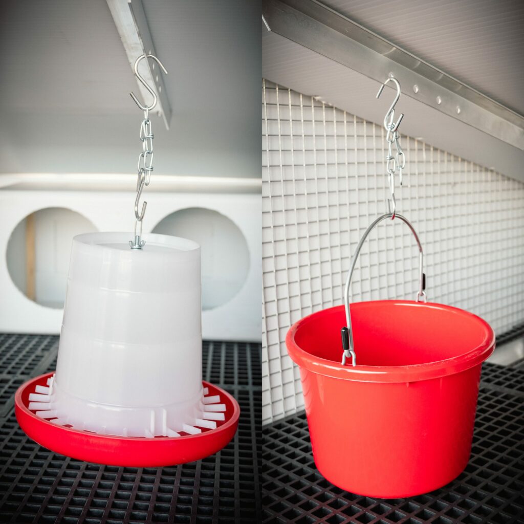 Waterer and Feeder in the Coop for 10 hens